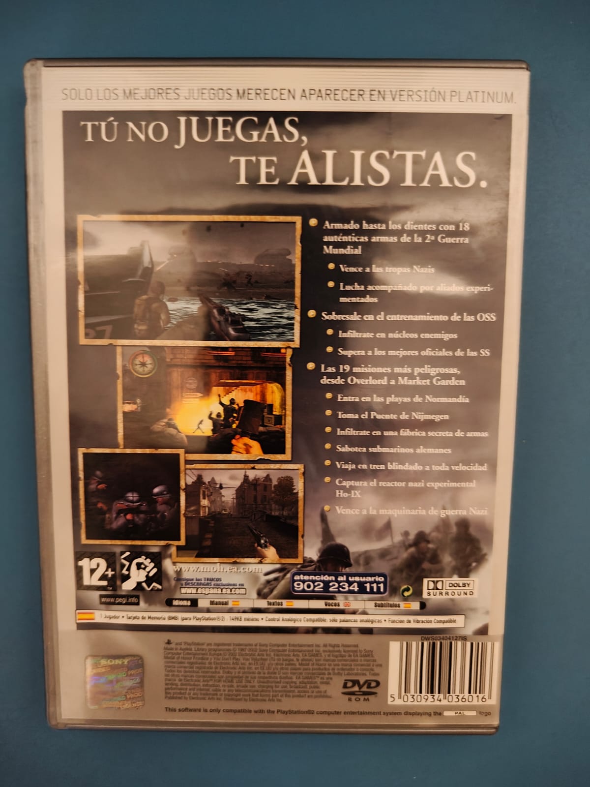 Medal of Honor Frontline Platinum PlayStation 2 completo PAL ESP - Estado cuidado