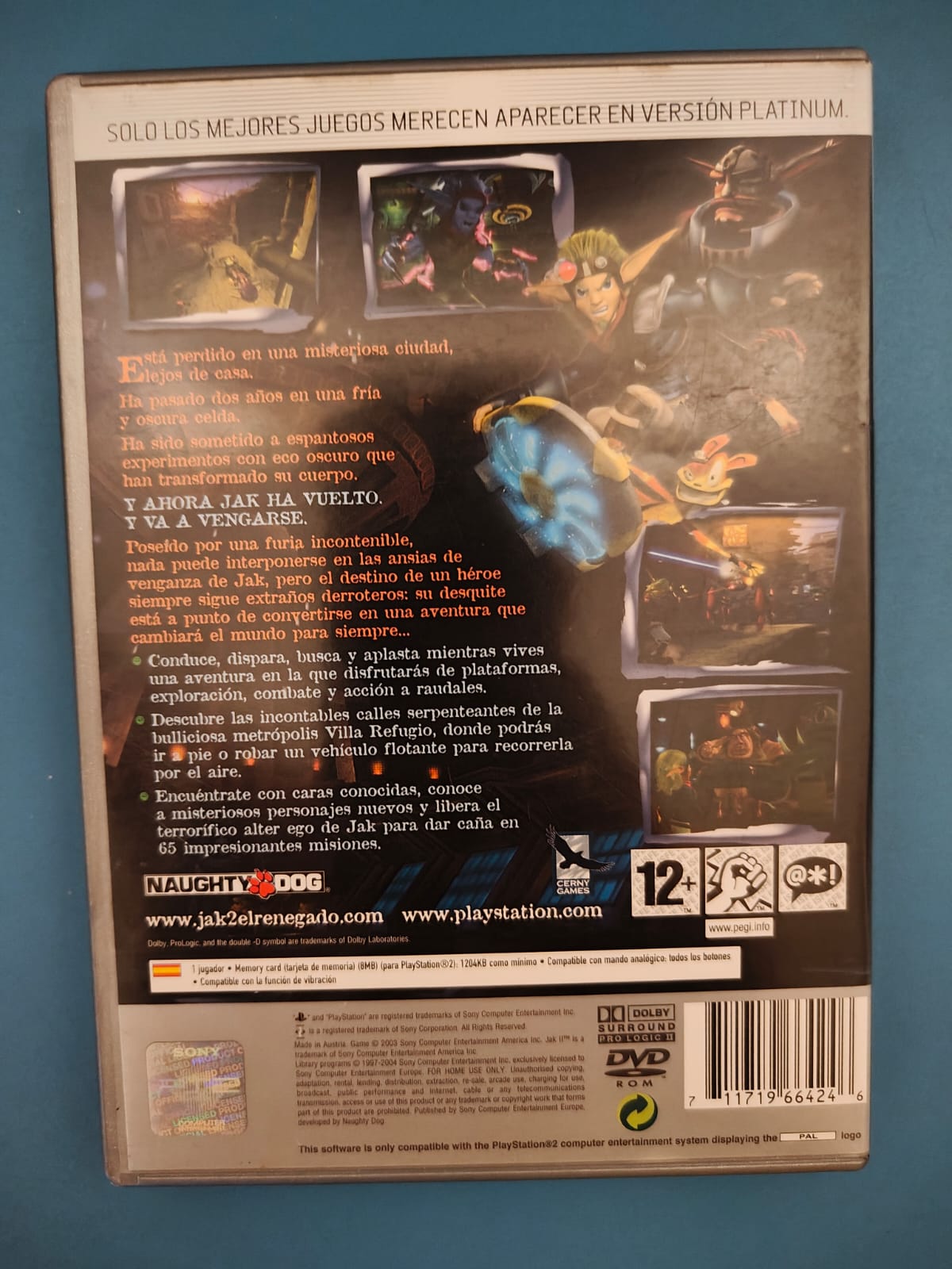 Jak II: El Renegado PlayStation 2 completo PAL ESP - Estado excelente