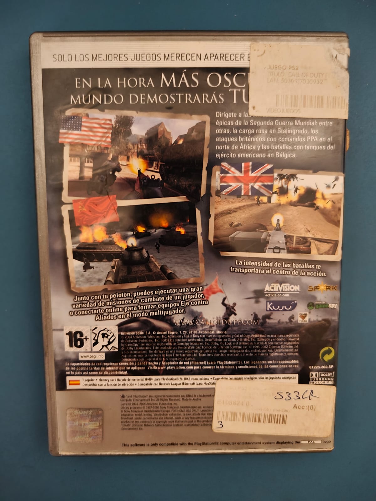 Call of Duty: Finest Hour Platinum PlayStation 2 completo PAL ESP - Estado básico