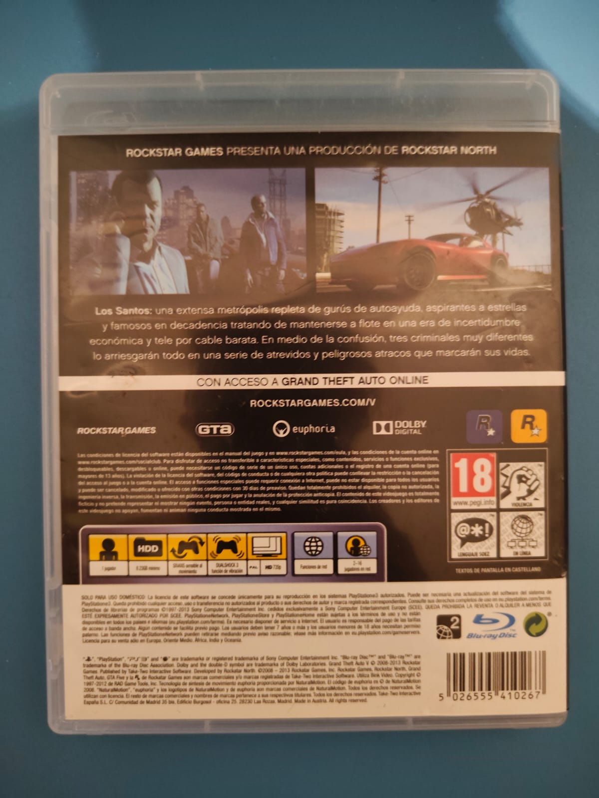 Grand Theft Auto V PlayStation 3 completo PAL ESP - Estado excelente