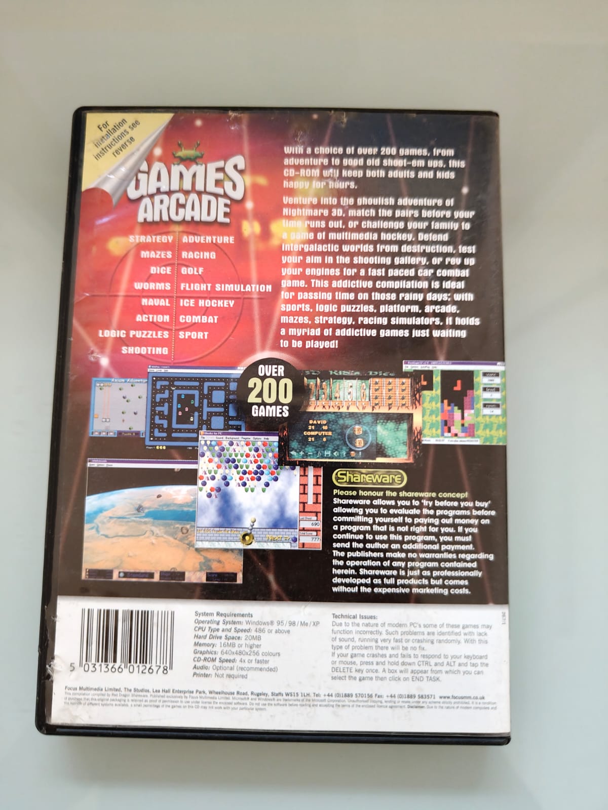 Games Arcade PC juego + caja versión UK - Estado básico