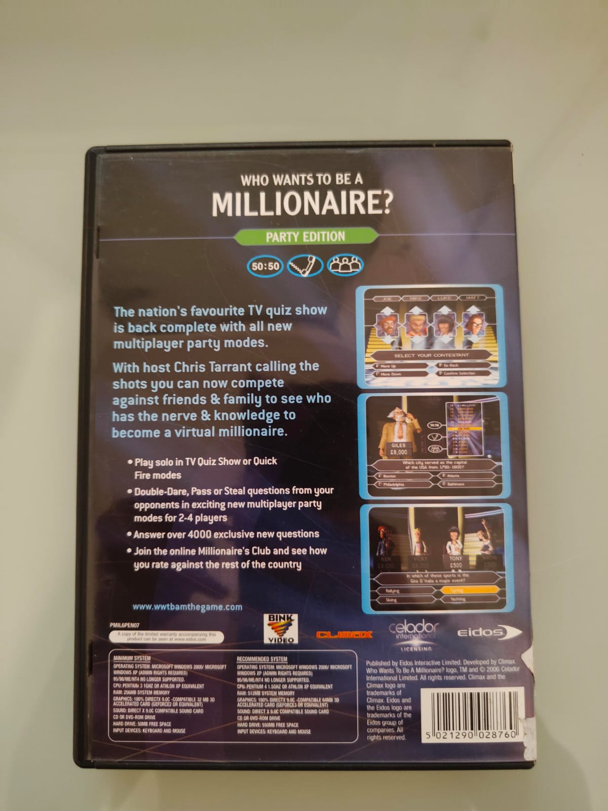 Who Wants to Be a Millionaire PC completo versión UK - Estado cuidado