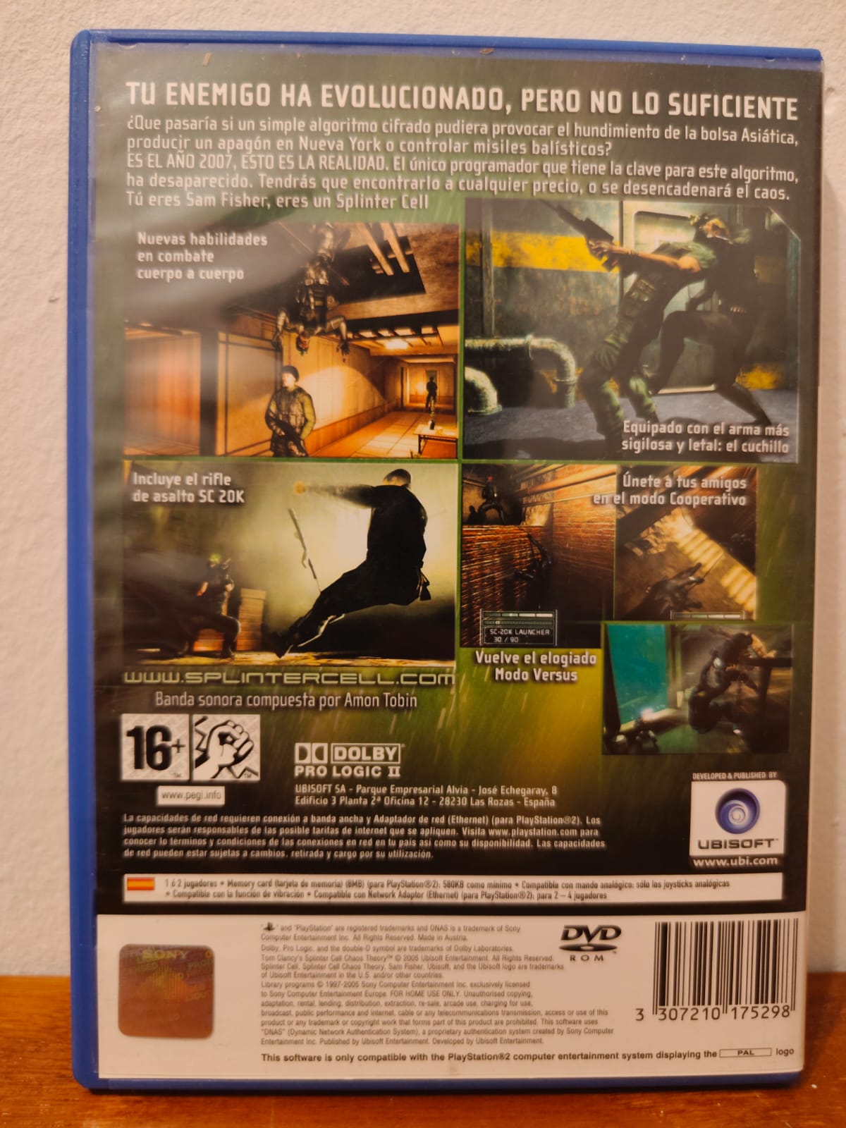 Tom Clancy's Splinter Cell Chaos Theory PlayStation 2 completo PAL ESP - Estado básico