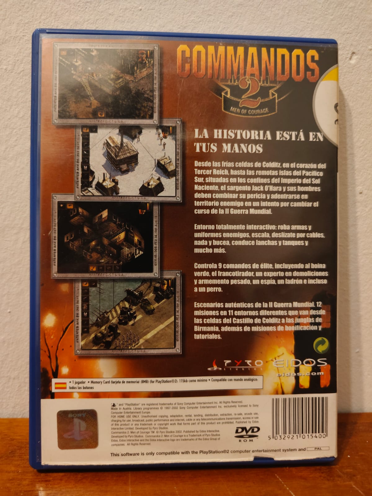 Commandos 2 Men of Courage PlayStation 2 completo PAL ESP - Estado básico