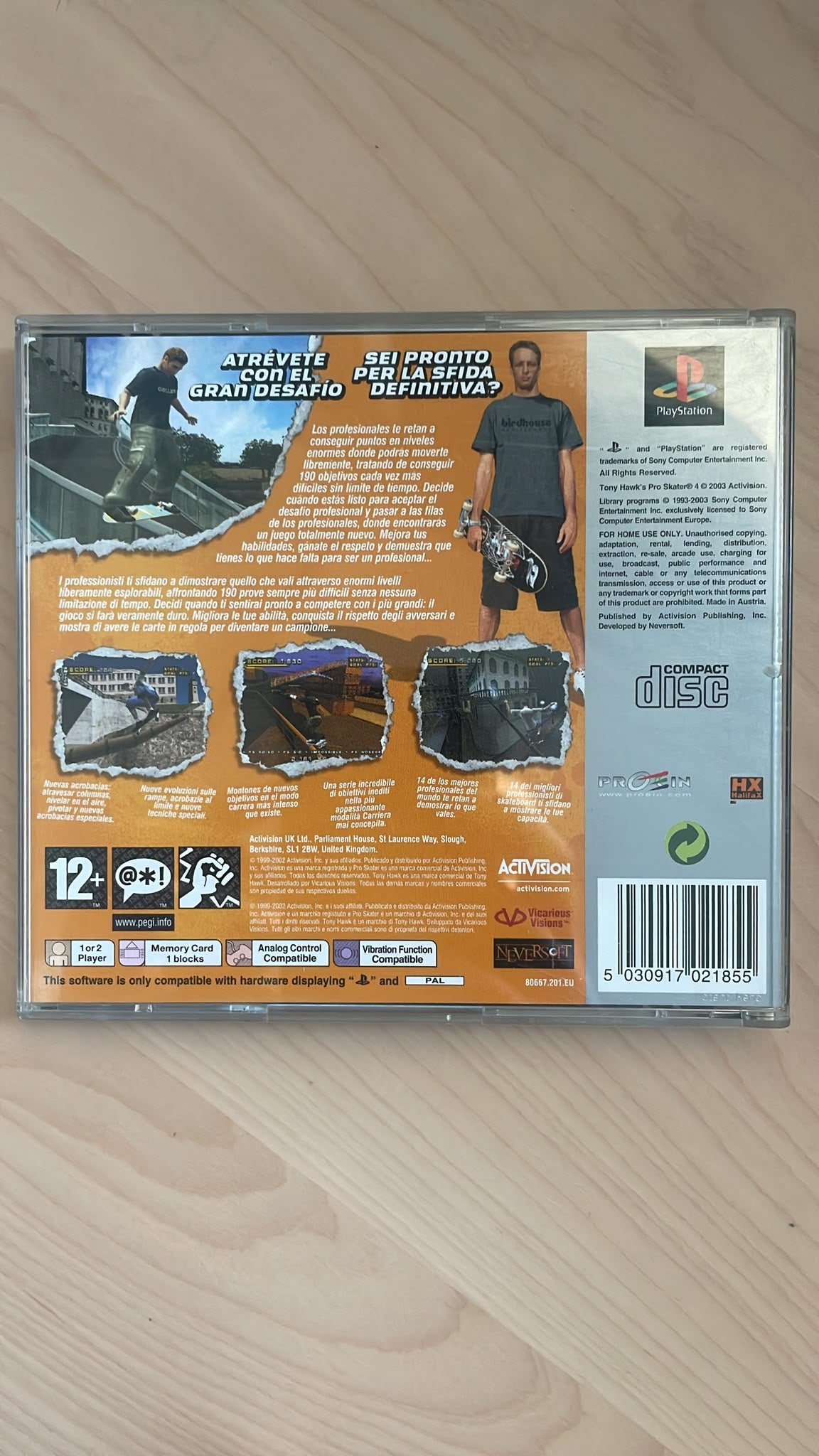 Tony Hawk's Pro Skater 4 PlayStation 1 completo PAL ESP - Estado coleccionista