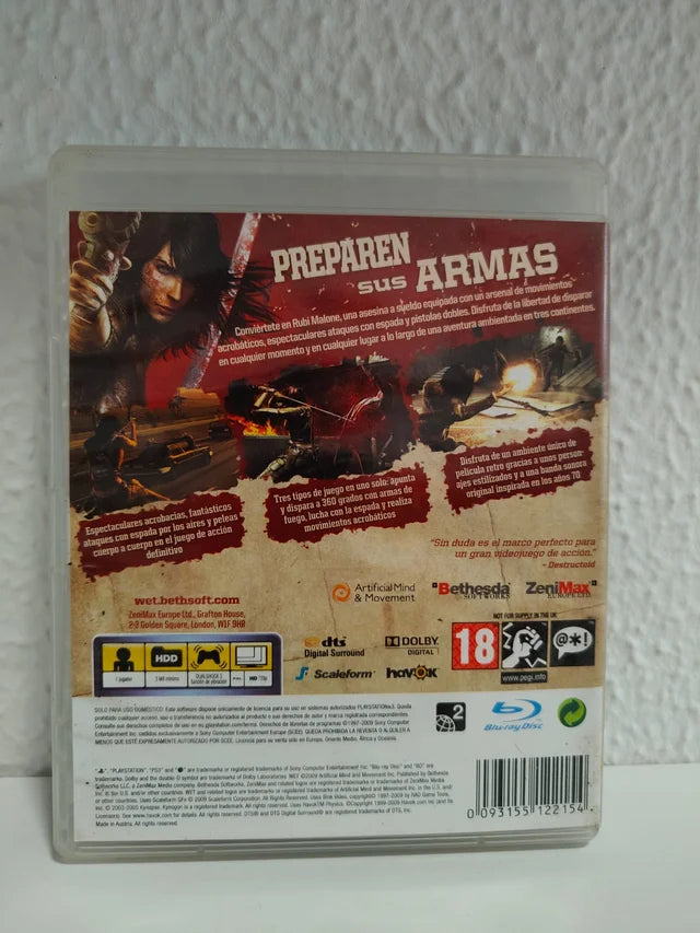 WET PlayStation 3 completo PAL ESP - Estado cuidado