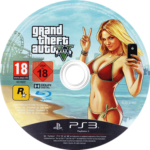 GTA 5 PlayStation 3 solo CD PAL EUR - Estado básico